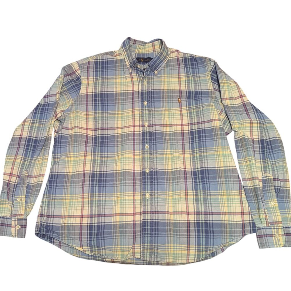 Vintage Polo Ralph Lauren‎ Plaid Button Down Shirt Long Sleeve Men’s XL Preppy